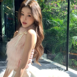 Áo lông cổ yếm phối nơ sang trọng ngọt ngào