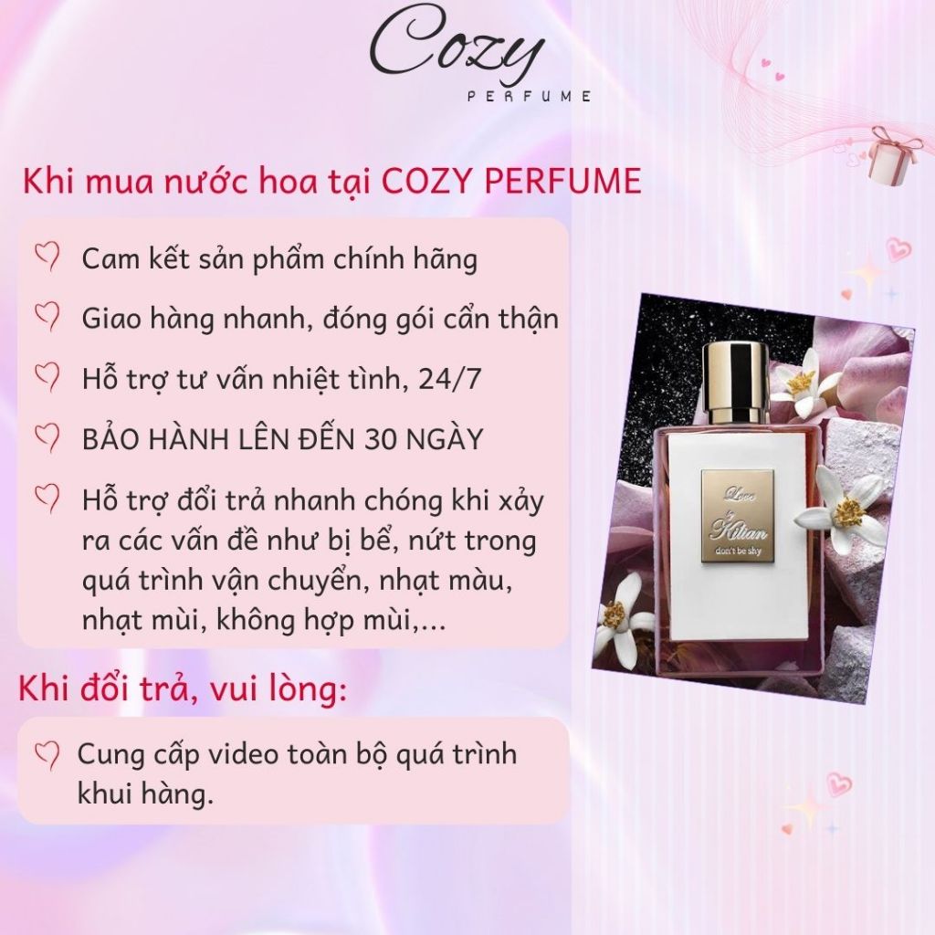 Nước hoa unisex Kilian Love Don’t Be Shy Chiết 5ml/10ml Hương thơm Gợi cảm, Quyến rũ - Cozy Perfume