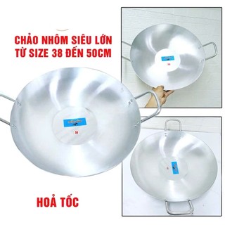 Chảo nhôm 2 quai sâu lòng siêu lớn  dày  nhiều size 38,40,42,44,46,48,50cm - Trường An VN