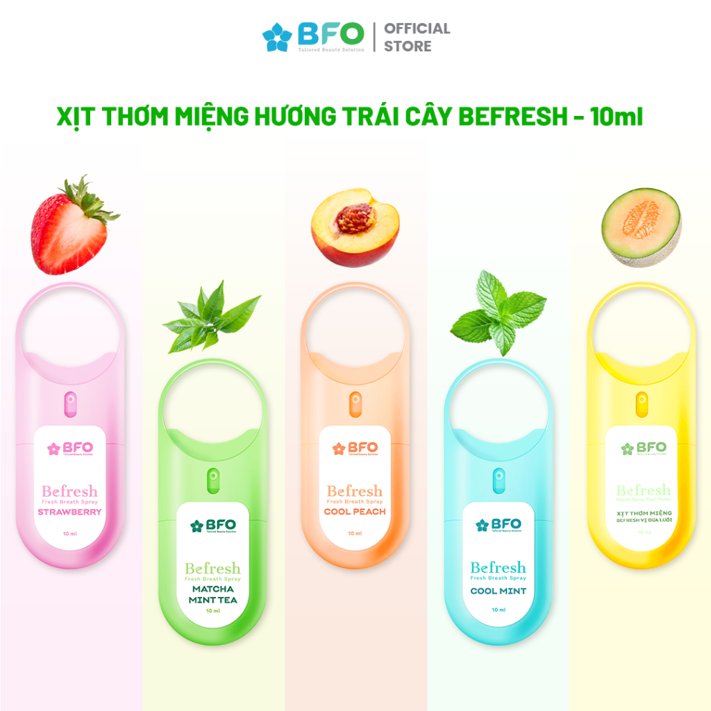 Ảnh Xịt Thơm Miệng Khử Mùi Hôi Miệng Hương Trái Cây Tự Nhiên BFO Befresh 10ml 2