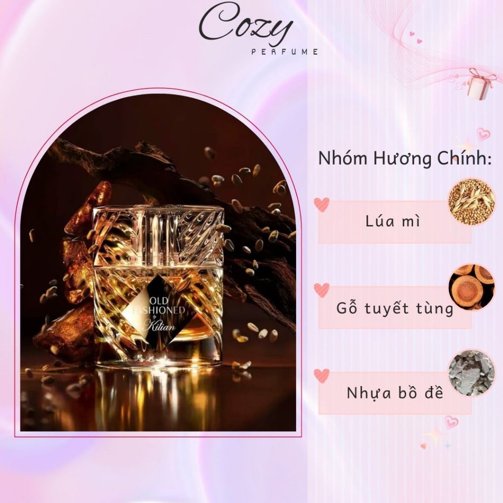 Nước hoa unisex Kilian Old Fashioned Chiết 5ml/10ml Hương thơm Thanh lịch, Tươi mới - Cozy Perfume