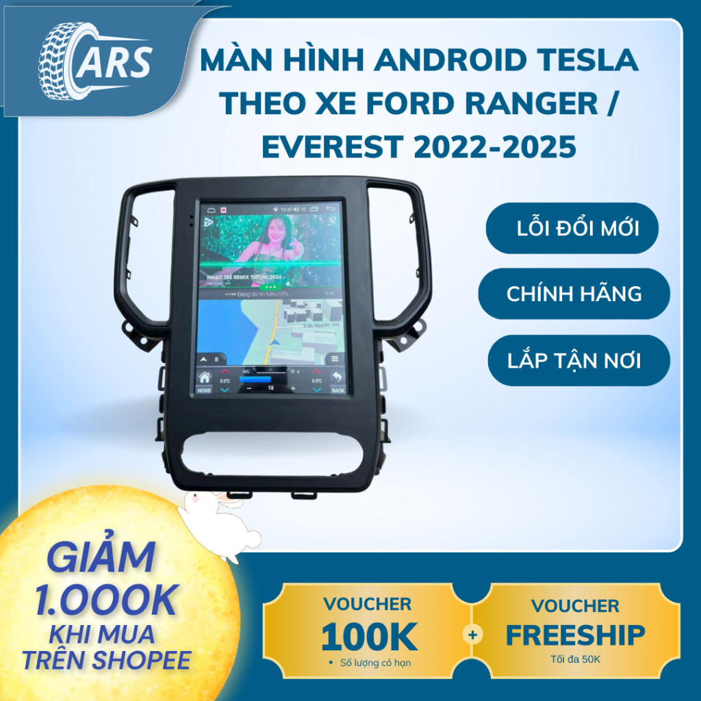 Màn Hình Android Tesla theo xe Ford Ranger / Everest 2022-2025 | Liền ...