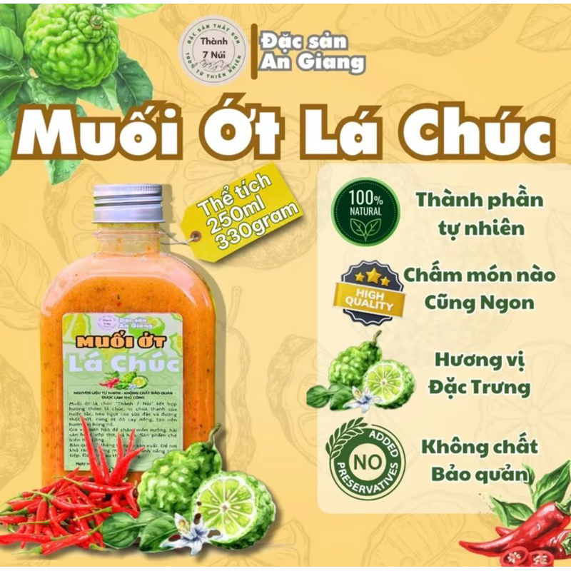Muối Ớt, Nước Chấm Lá Chúc Thơm Nồng - Thành 7 Núi, Đặc sản An Giang. Giúp các món ăn ngon hơn