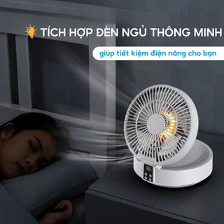 Quạt Tích Điện DELADEP QDB07 Để Bàn/Treo Tường - 4000mAh - Điều Khiển Từ Xa - 3 Tốc Độ Gió