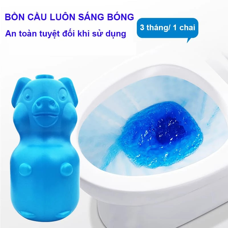 Lọ/Chai Thả Bồn Cầu Con HEO thế hệ mới Khử Mùi hôi - Diệt Khuẩn hiệu quả, tẩy sạch tương đương 40 Viên thả bồn cầu