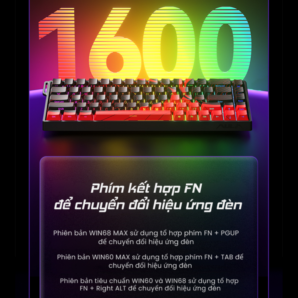 Bàn Phím Cơ Gaming AULA WIN60HE WIN68HE Rapid Trigger Polling Rate 8K Scan Rate 32KHz Chính Hãng | BigBuy360 - bigbuy360.vn