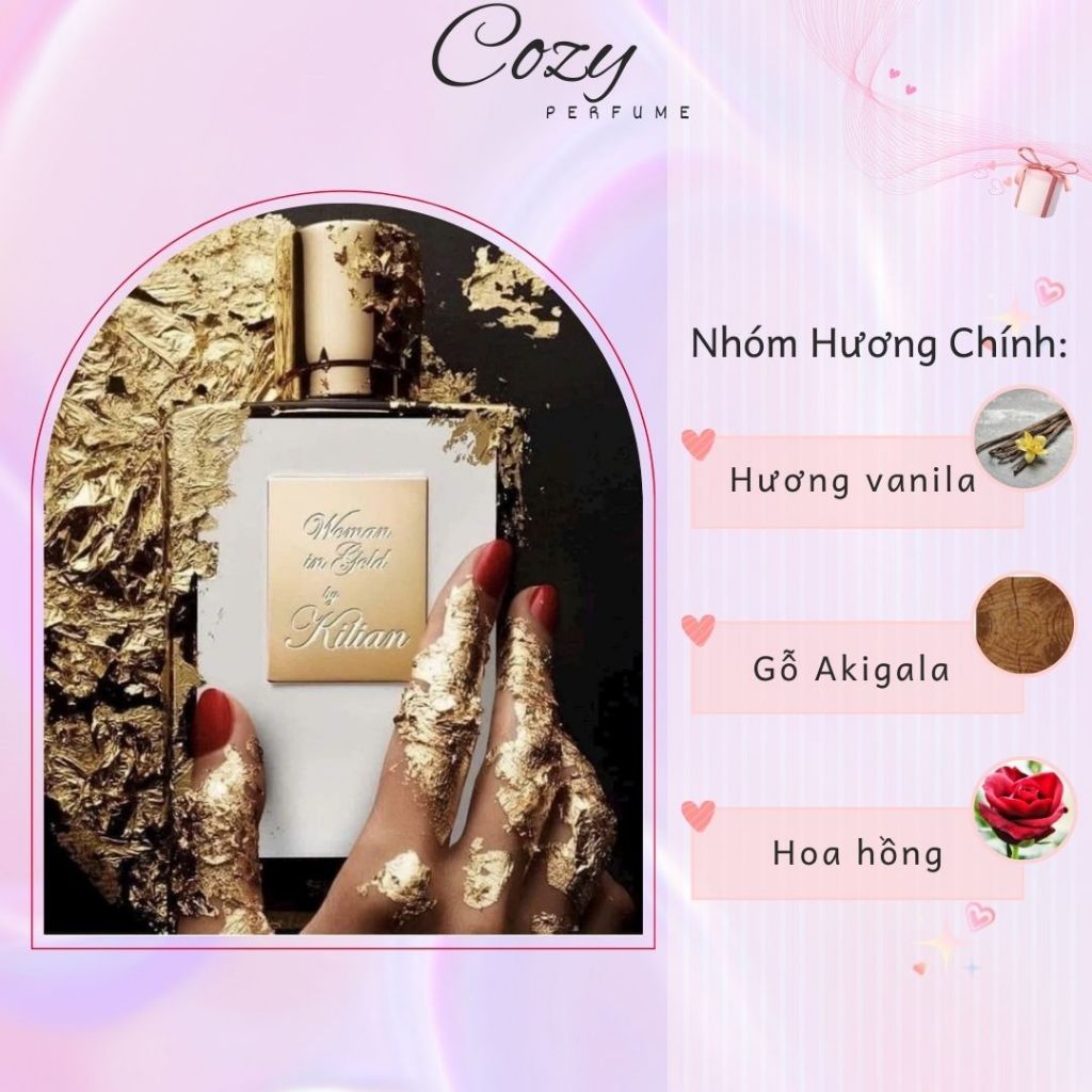 Nước hoa nữ Kilian Woman In Gold màu trắng Chiết 5ml/10ml Hương thơm Sang trọng Nổi bật-Cozy Perfume