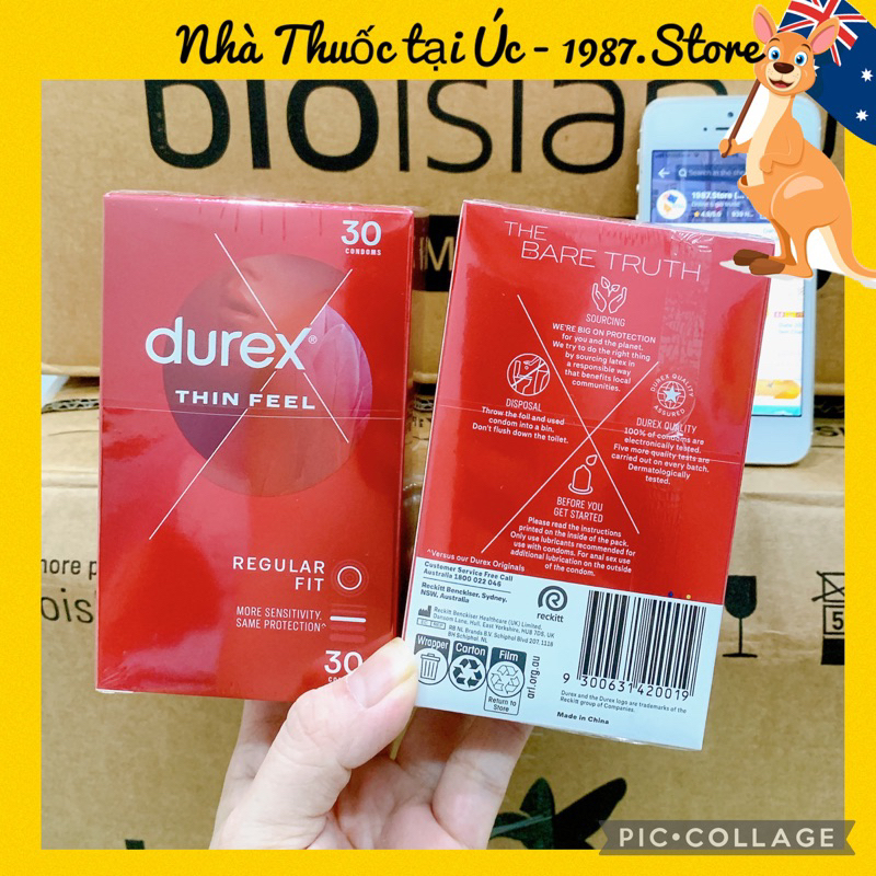 (Date 2029-Che tên-Tem Chemist) Bao Cao Su Durex Úc hộp 30 cái | Shopee ...