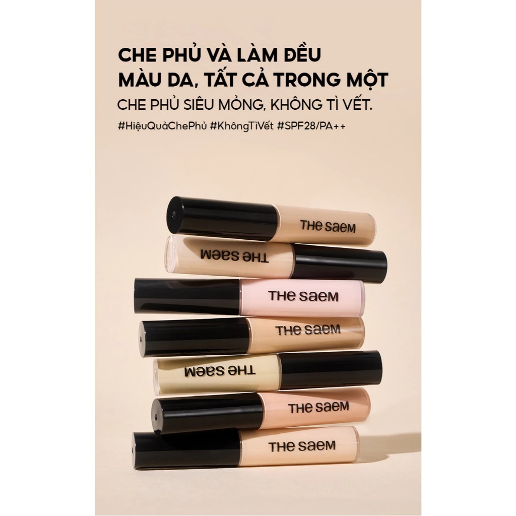 [Y001b] [Hỏa Tốc] Kem Che Khuyết Điểm Quốc Dân The Saem - Chống nắng, Chống nước, Siêu Che Phủ | BigBuy360 - bigbuy360.vn