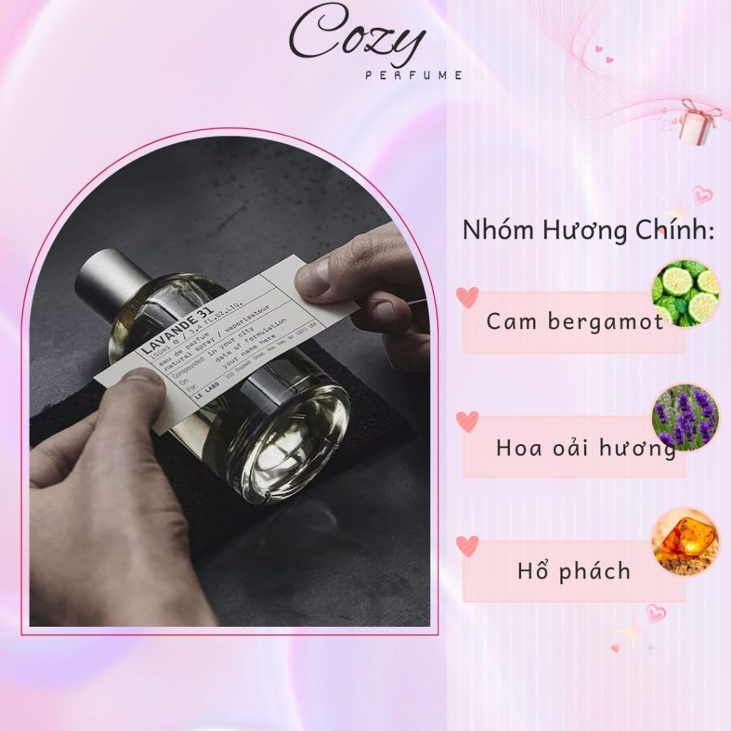 Nước hoa unisex Le Labo Lavande 31 Chiết 5ml/10ml Hương thơm Thanh lịch Tự tin Bí ẩn - Cozy Perfume