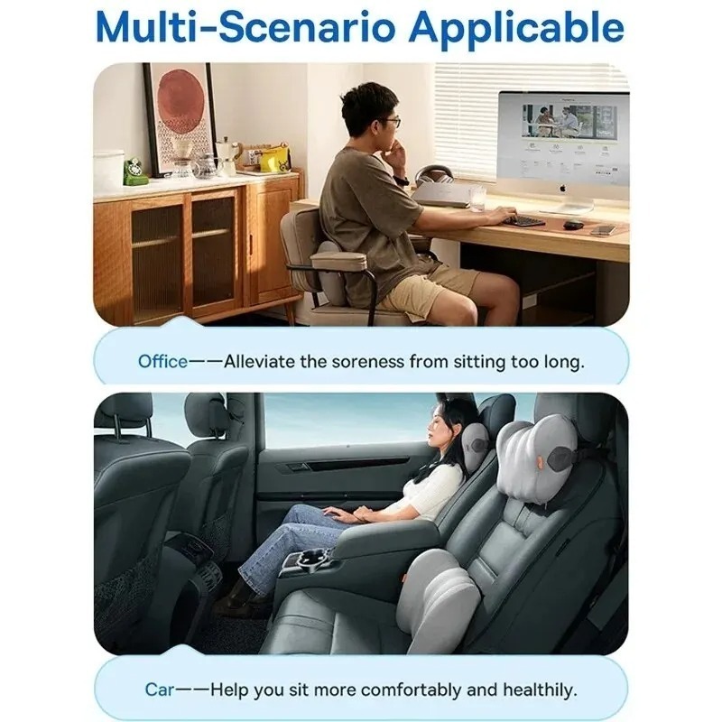 Gối Tựa Đầu Bằng Cotton Mềm Sử Dụng Trên Ô Tô Baseus ComfortRide Series Car Lumbar Có Mút Đệm Lưng 3D Hỗ Trợ Cột Sống