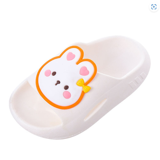 Dép bánh mì hoạ tiết bé thỏ dễ thương cho bé gái mang êm chân