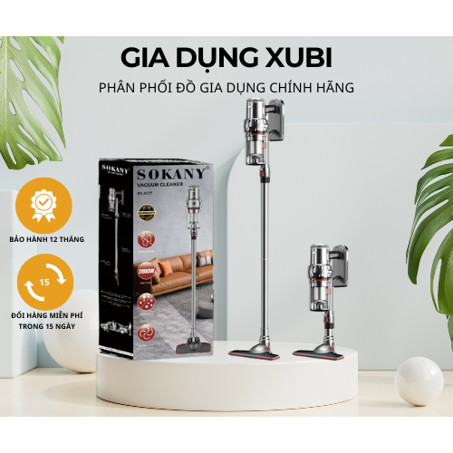 Máy hút bụi cầm tay LOẠI SẠC PIN công suất cao 2000W SOKANY SK-3377 lực ...