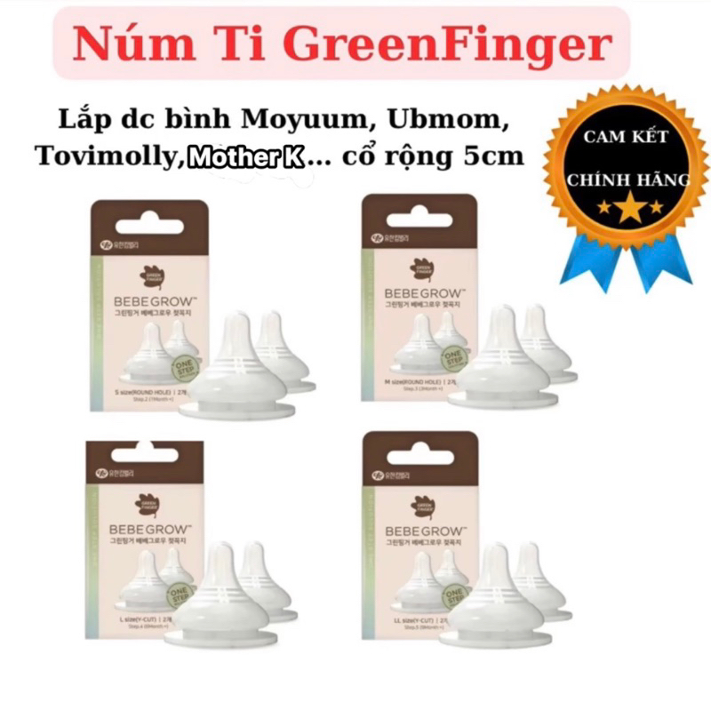 (Tặng đục núm) Núm ty GREEN FINGER Chính hãng Hàn Quốc siêu mềm ( lắp ...