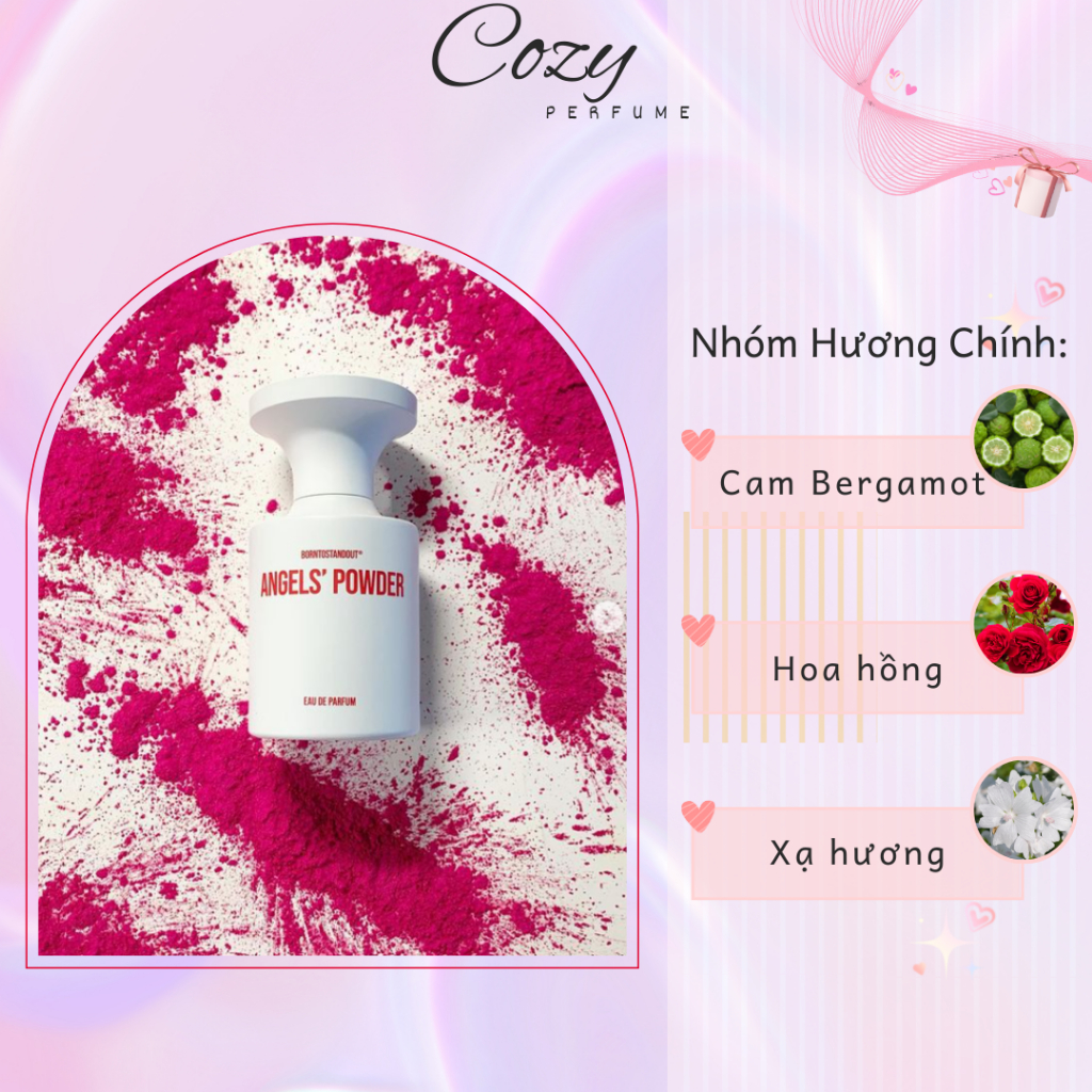 Nước hoa unisex Borntostandout Angels’ Powder Chiết 5ml/10ml Cuốn hút, Sang trọng - Cozy Perfume