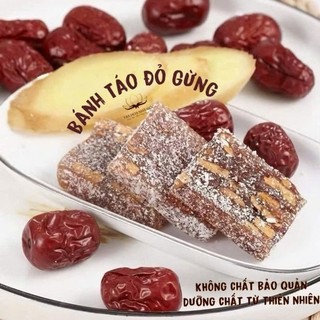 Bánh gừng táo đỏ vị ngọt nhẹ,mềm dẻo,ấm nồng,,bánh làm giảm triệu chứng mệt mỏi,giữ ấm cơ thể,tốt cho sức khỏe.