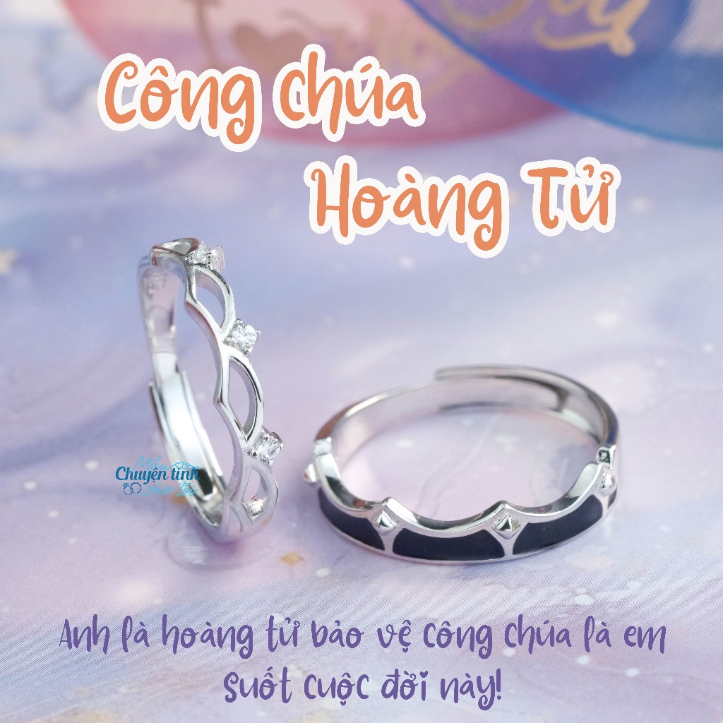 Nhẫn cặp Hoàng tử công chúa- Nhẫn bạc 925 nhẫn bạc cặp đôi - Tiệm kim hoàn Mẩu chuyện tình của tôi
