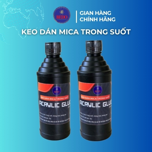 Keo Dán Mica Trong BEDO 500ml Keo Dán Mica Đa Năng Siêu Dính Không Khói Dán Chữ Nổi Hộp Đèn