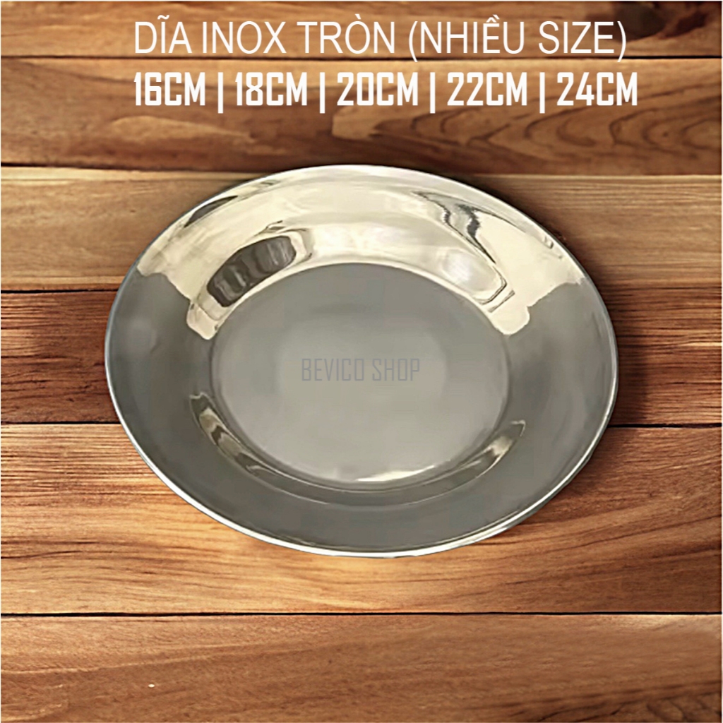 [Combo 10] Dĩa inox 16CM/18CM/20CM/22CM/24CM/26CM | Dĩa đựng thức ăn ...