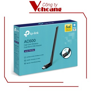 USB thu sóng wifi 2 băng tần TP-Link Archer T2U-Plus chuẩn AC600 256-QAM