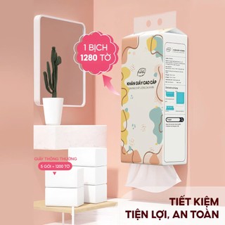 Thung 4 Bịch Thùng 6 Bịch giấy rút  TOP GIA siêu dai 4 lớp 1280 tờ  tặng kèm móc treo tường