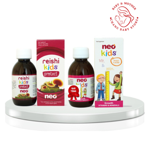 Bộ đôi phát triểu chiều cao và tăng đề kháng Neo Kids Growth và Reishi kids Protect
