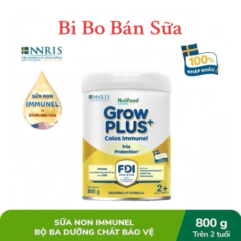 [ĐỦ SỐ] Sữa Bột Nutifood GrowPLUS+ Sữa Non Immunel - 800g
