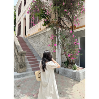 Đầm linen tay bồng thiết kế Ma Vie