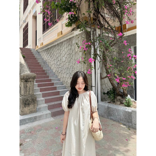Đầm linen tay bồng thiết kế Ma Vie