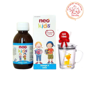 DHA cho bé Neo kids omega 3 DHA cho trẻ sơ sinh, Vitamin D3, A, E giúp phát triển trí não, thị lực chai 150ml