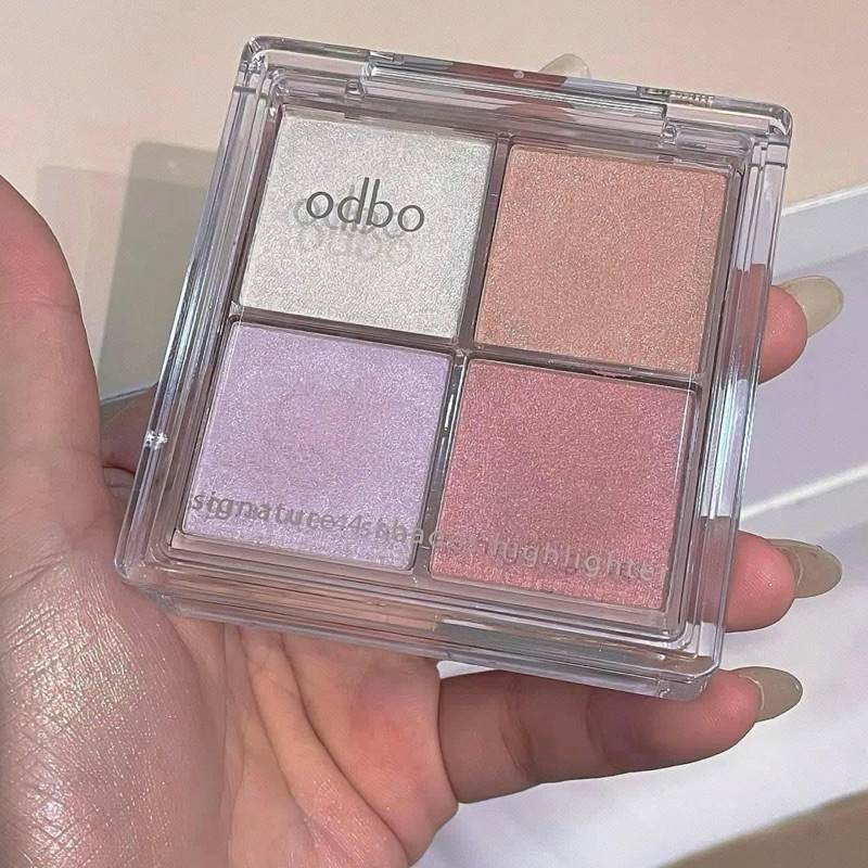 Siêu phẩm bắt sáng-Highlight 4 ô ODBO OD1318, có tác dụng bắt sáng, giúp nền make up tươi trẻ.