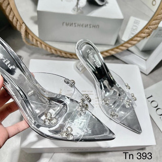 Sandal cao 9 phân quai trong lót bạc đính đá mica9p
