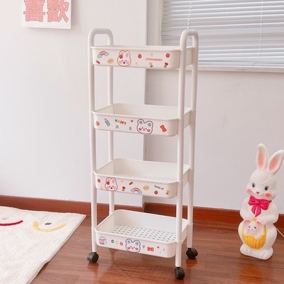 Phiên bản nâng cấp Kệ để đồ đa năng 4 tầng  có bánh xe di chuyển tiện lợi kệ sách đựng đồ phòng khách phòng ngủ nhà tắm