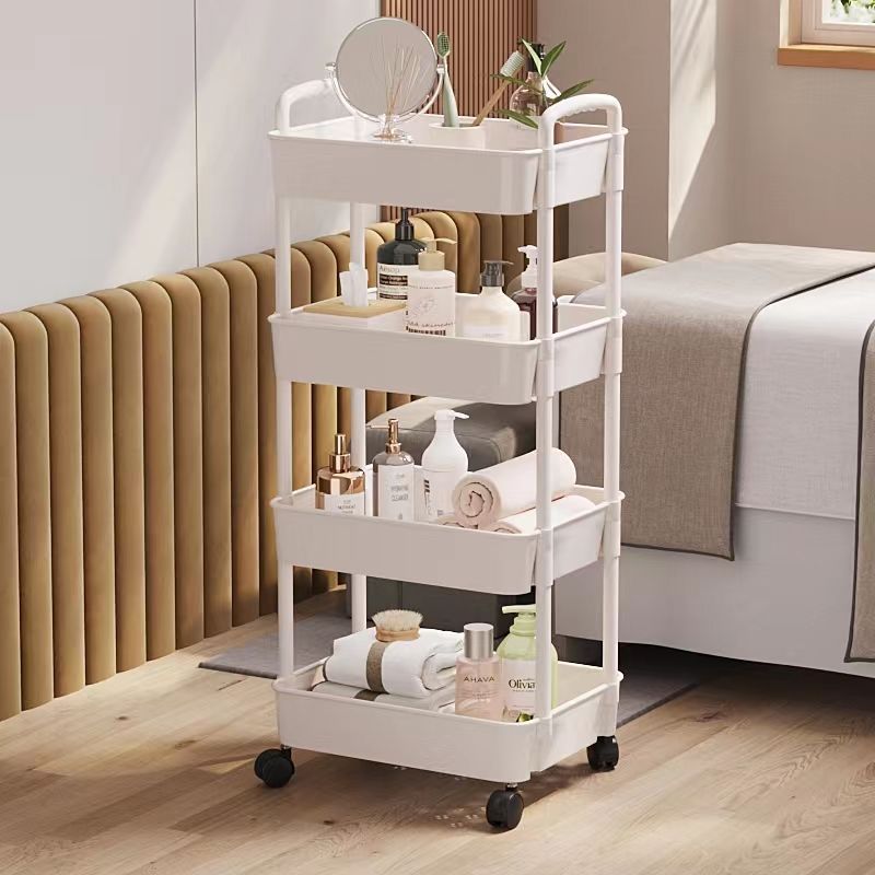 Phiên bản nâng cấp Kệ để đồ đa năng 4 tầng  có bánh xe di chuyển tiện lợi kệ sách đựng đồ phòng khách phòng ngủ nhà tắm