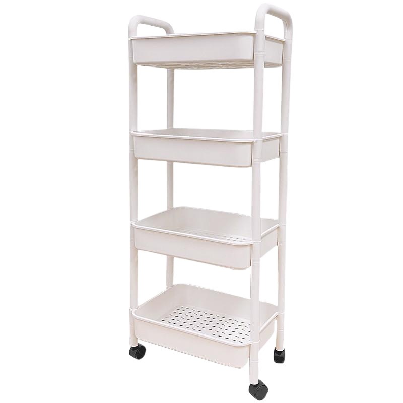 Phiên bản nâng cấp Kệ để đồ đa năng 4 tầng  có bánh xe di chuyển tiện lợi kệ sách đựng đồ phòng khách phòng ngủ nhà tắm