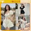 Set áo cup ngực xoắn eo mix quần short Quảng Châu thiết kế có đệm ngực đi biển, đi chơi siêu xinh