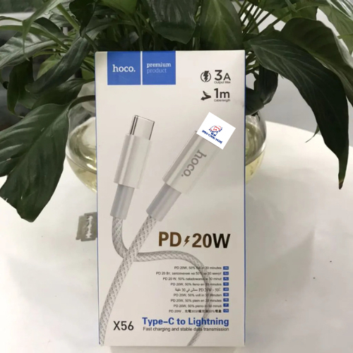 Dây sạc nhanh Hoco X56 PD 20w bọc dù chống đứt cho IPhone 14 13 12 11 Seri x xsm xr