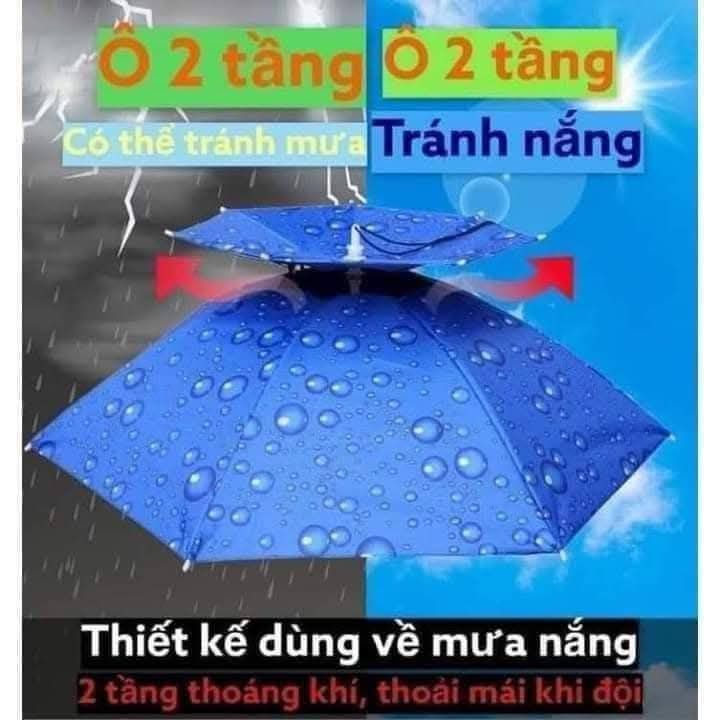 Ô DÙ ĐỘI ĐẦU 2 TẦNG CHE MƯA, CHE NẮNG SIÊU TIỆN DỤNG