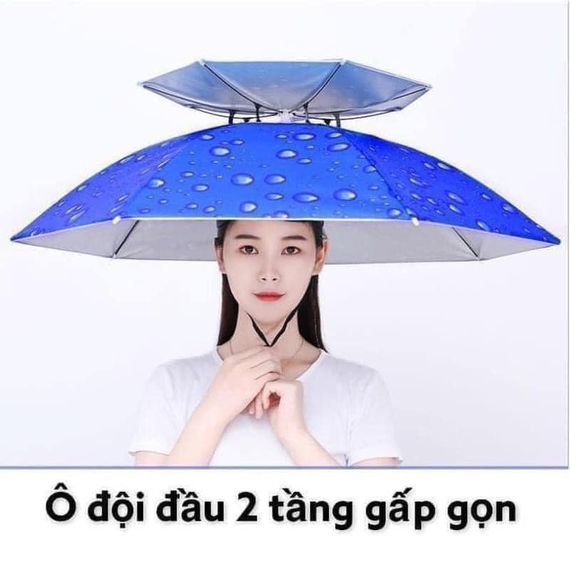 Ô DÙ ĐỘI ĐẦU 2 TẦNG CHE MƯA, CHE NẮNG SIÊU TIỆN DỤNG