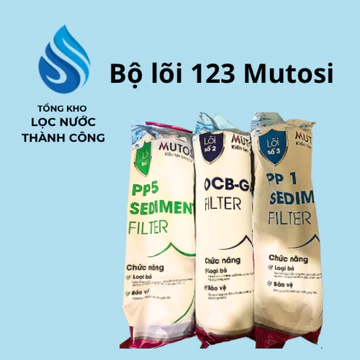 Bộ lõi 123 Mutosi dùng cho máy lọc RO dùng cốc lọc 10 inch , lọc tạp chất, rong rêu, bùn đất