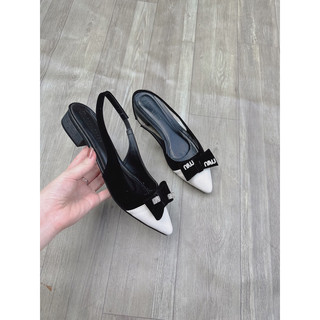 Giày sandal mũi nhọn 3 phân nơ niu GB60 ( phom 1,5)