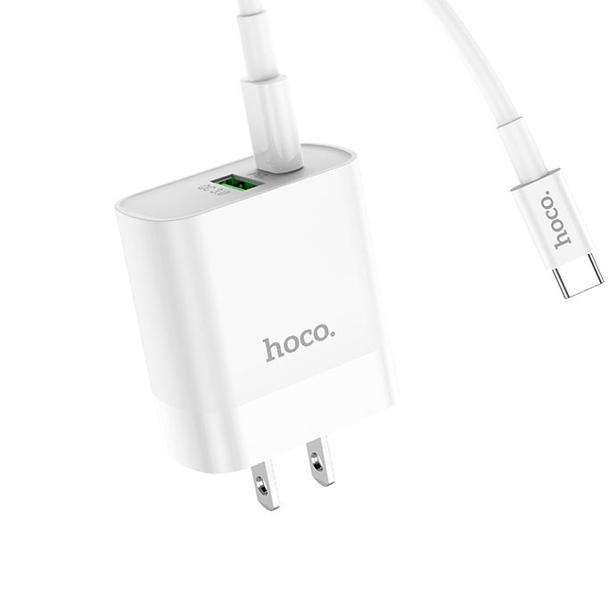 Bộ sạc nhanh 20w 1 cổng TypeC và 1 cổng USB Hoco C80 cho IPhone 15 16 /andoird - QC 3.0 typeC PD 20W