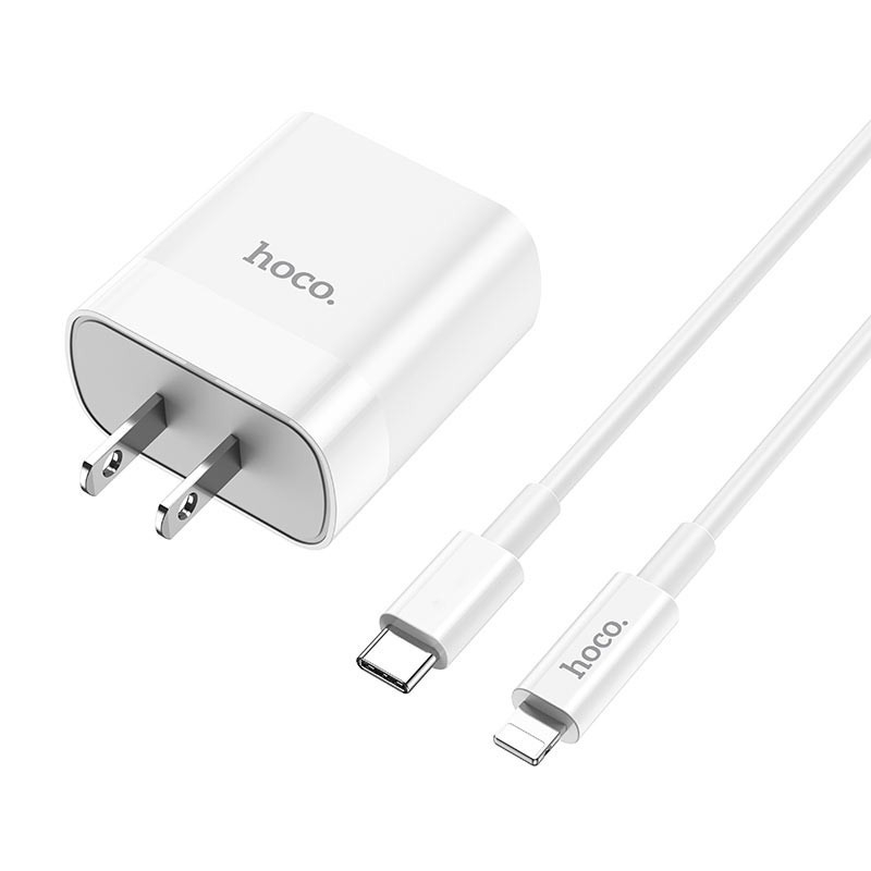 Củ sạc nhanh 2 cổng Hoco C80 1 cổng Type C 1 Cổng USB