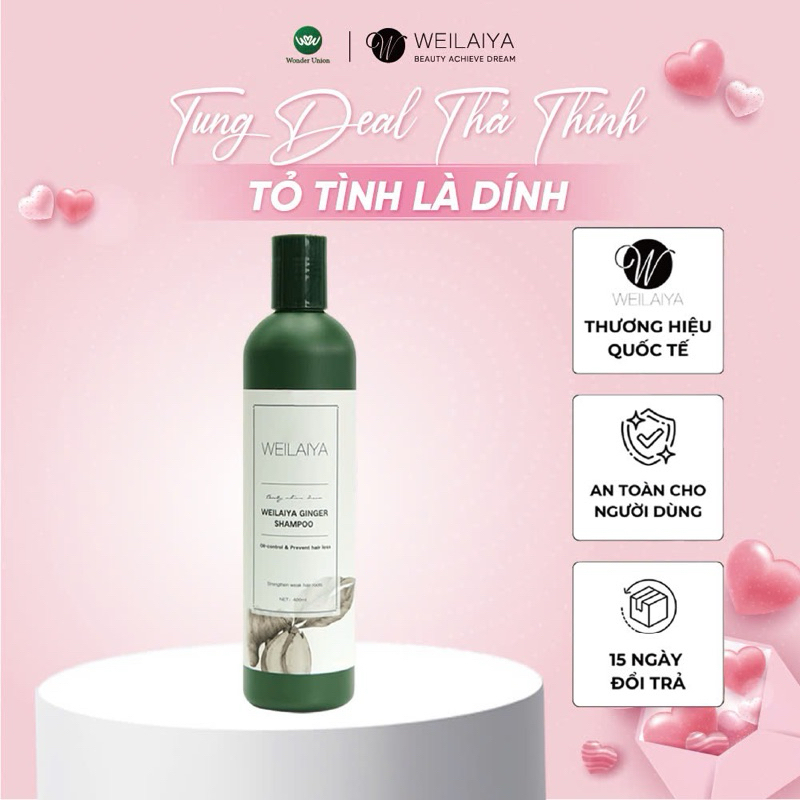 Ảnh Dầu gội gừng trắng ngăn rụng và kích mọc tóc Weilaiya Ginger Shampoo 400ml 1
