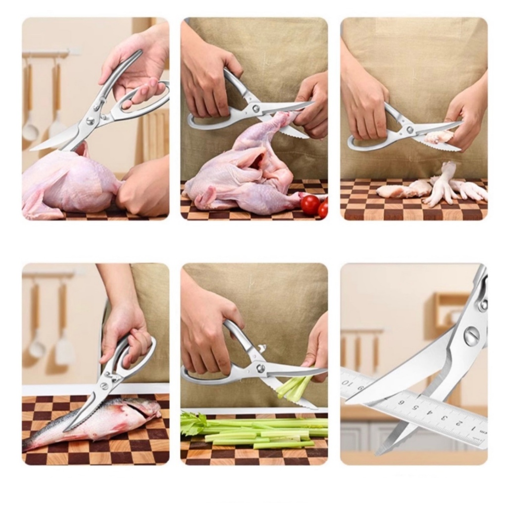 Kéo Đa Năng KINSGEM by Chockmen Kéo Cắt Gà Nguyên Khối Kéo Cộng Lực Cắt Xương Vịt Kéo Inox Nhà Bếp Xuất Đức