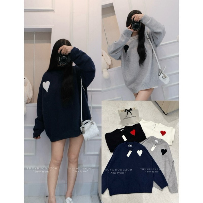 THUYDUONGZOO - ÁO LEN TRÁI TIM QC DÀY DẶN ( ẢNH SHOP CHỤP )