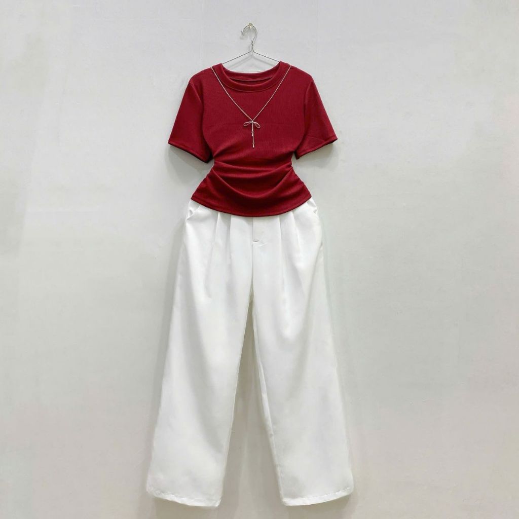 Set Đồ Bigsize Nữ  Áo Thun Dài Tay Phối Quần Dài Vải Cotton Lên Phom Tôn Dáng SET961