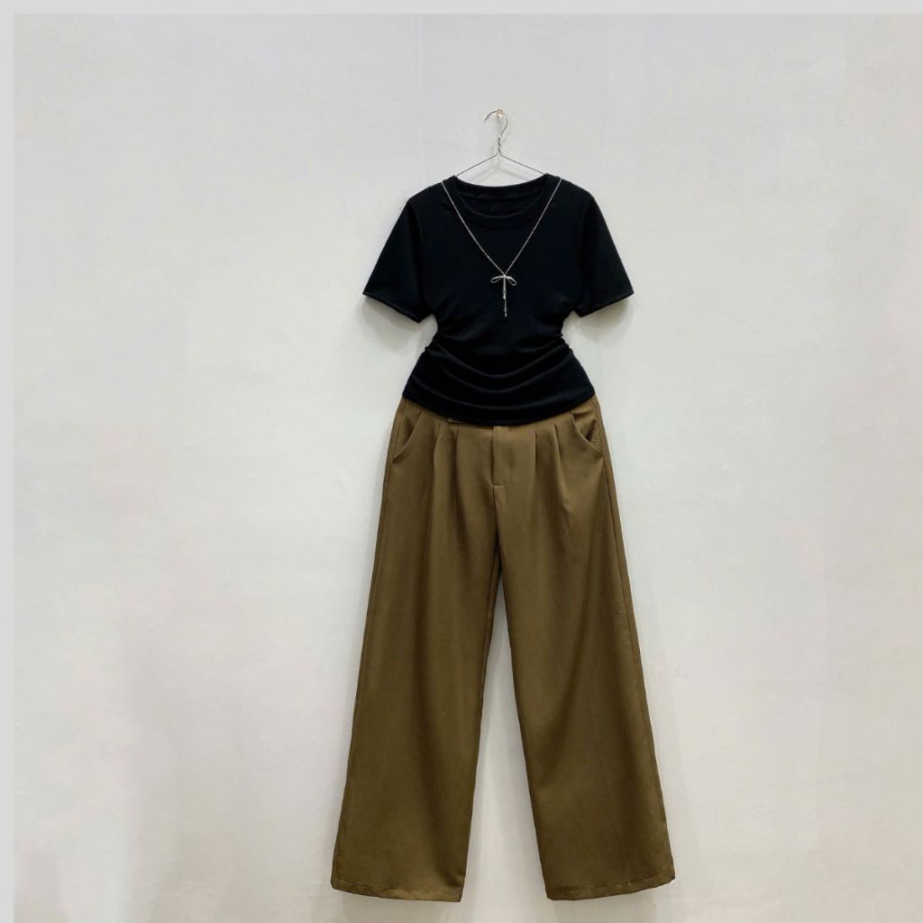 Set Đồ Bigsize Nữ  Áo Thun Dài Tay Phối Quần Dài Vải Cotton Lên Phom Tôn Dáng SET961