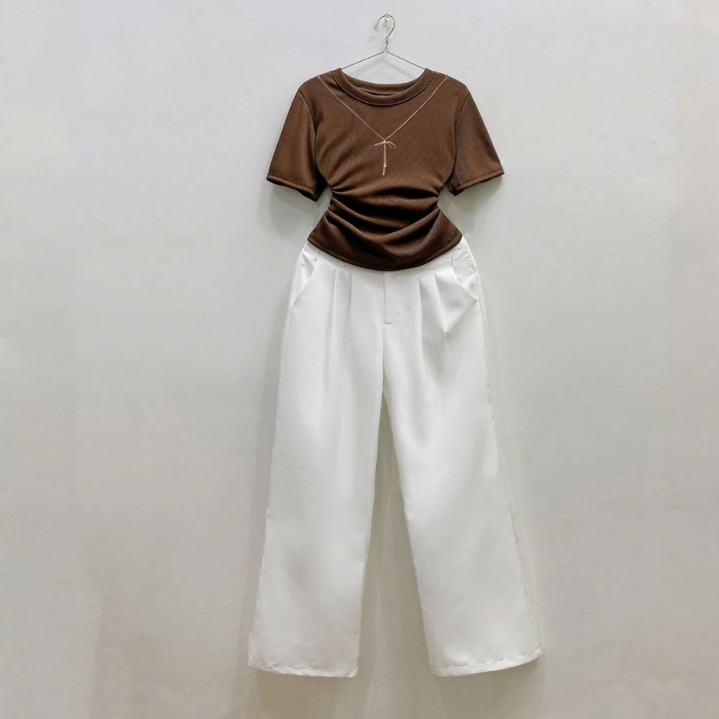 Set Đồ Bigsize Nữ  Áo Thun Dài Tay Phối Quần Dài Vải Cotton Lên Phom Tôn Dáng SET961