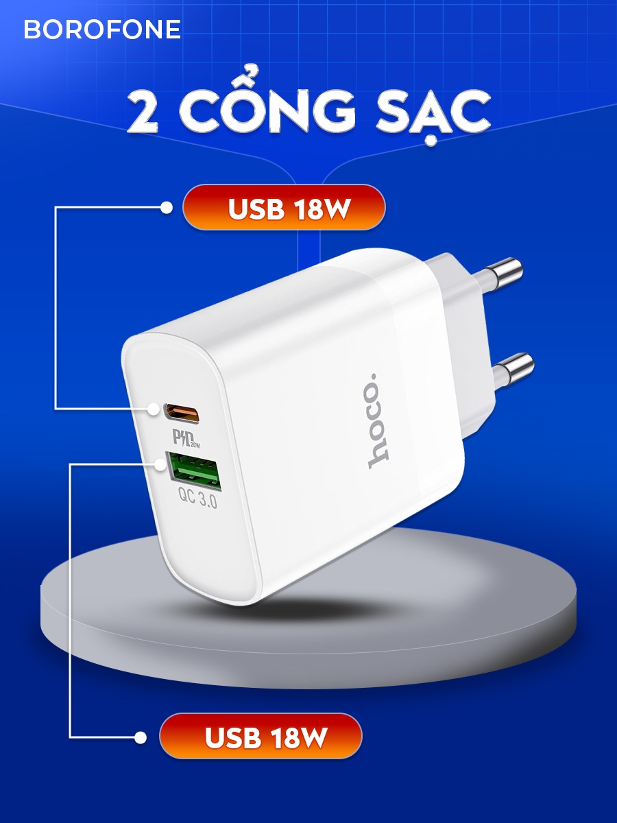 Ảnh Bộ sạc 20W Hoco C80 hỗ trợ sạc nhanh PD dành cho iphone H-UPF01-GO 3